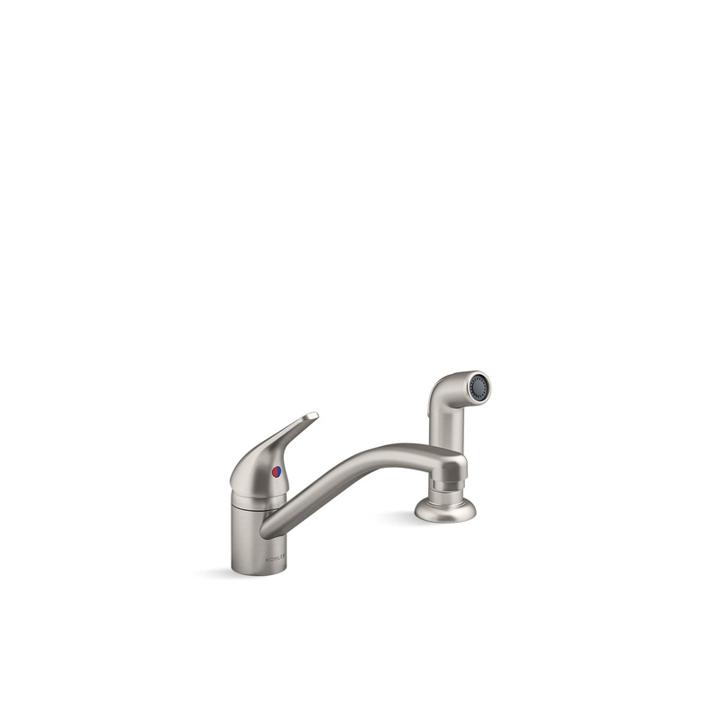 KOHLER K-30614-VS Jolt Single-Handle Kitchen Sink Faucet With Side Sprayer In Vibrant Stainless