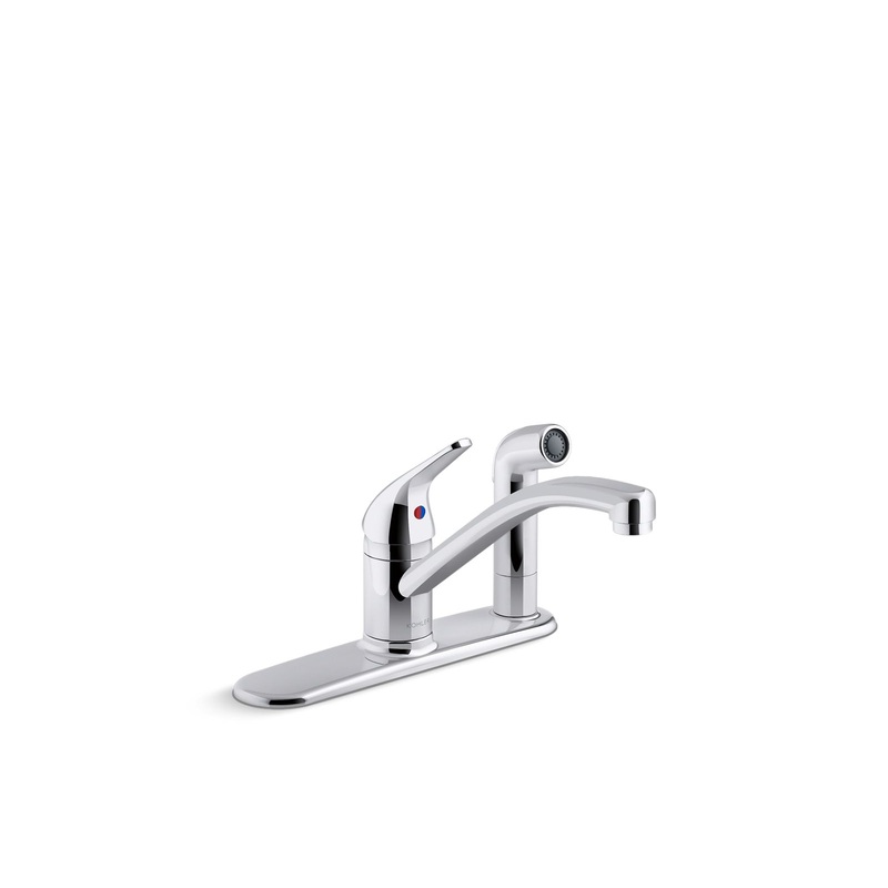 KOHLER K-30615-CP Jolt Single-Handle Kitchen Sink Faucet With Side Sprayer In Polished Chrome