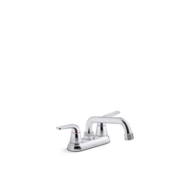 KOHLER K-30619-CP Jolt Two-Handle Utility Sink Faucet With 3/4" Threaded Ght Spout In Polished Chrome