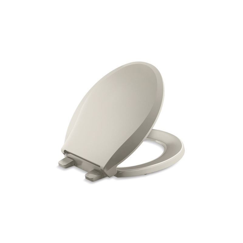 KOHLER K-4639-RL-G9 Cachet Readylatch Quiet-Close Round-Front Toilet Seat In Sandbar