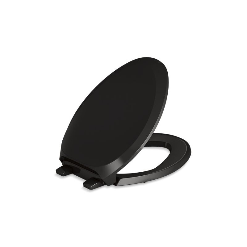 KOHLER K-4713-RL-7 French Curve Readylatch Quiet-Close Elongated Toilet Seat In Black Black