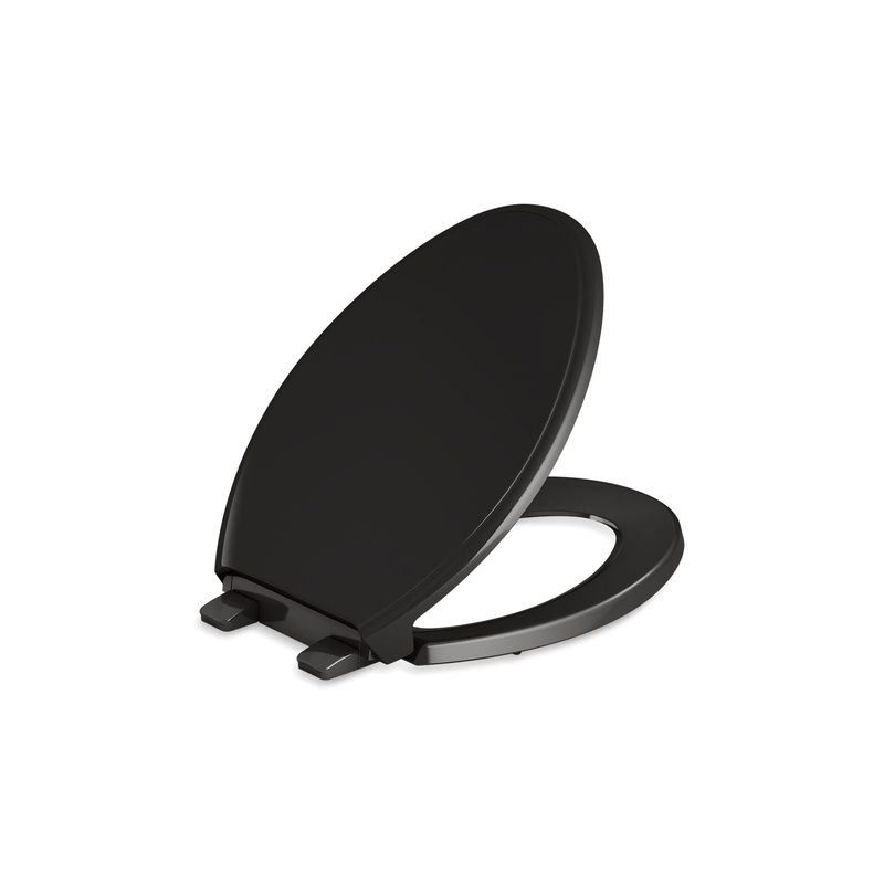 KOHLER K-4733-RL-7 Glenbury Readylatch Quiet-Close Elongated Toilet Seat In Black Black