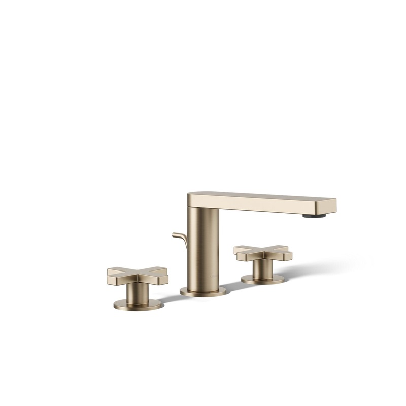 KOHLER K-73060-3-BV Composed Widespread Bathroom Sink Faucet With Cross Handles, 1.2 Gpm In Vibrant Brushed Bronze