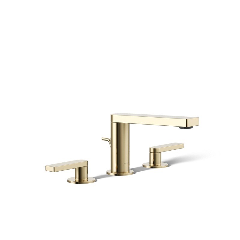 KOHLER K-73060-4-AF Composed Widespread Bathroom Sink Faucet With Lever Handles, 1.2 Gpm In Vibrant French Gold