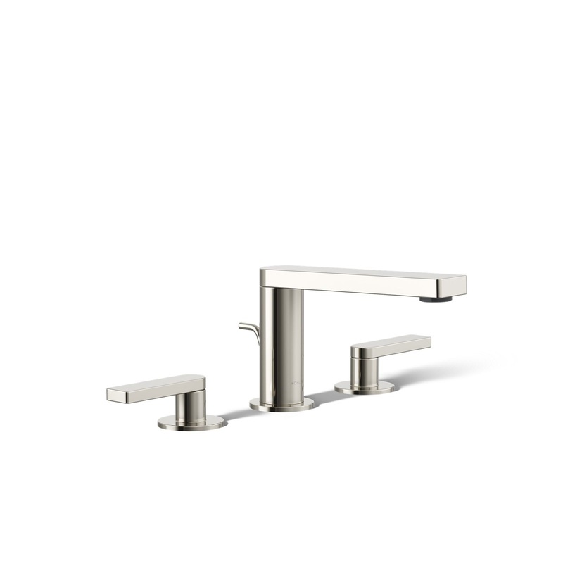 KOHLER K-73060-4-SN Composed Widespread Bathroom Sink Faucet With Lever Handles, 1.2 Gpm In Vibrant Polished Nickel