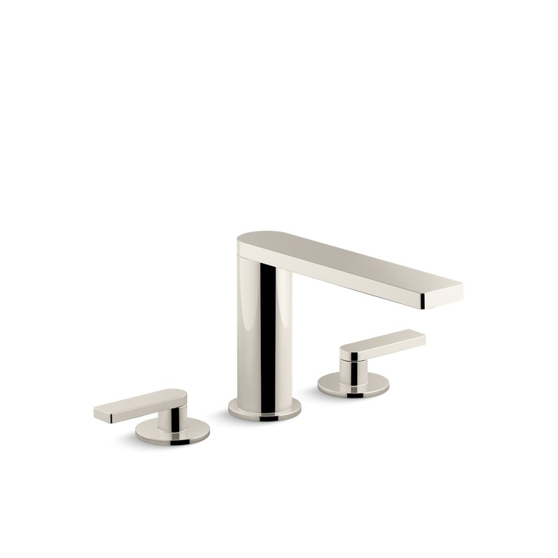 KOHLER K-73081-4-SN Composed Deck-Mount Bath Faucet With Lever Handles In Vibrant Polished Nickel