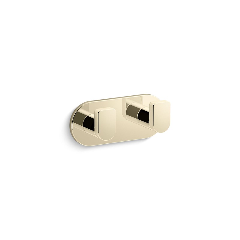 KOHLER K-73146-AF Composed Double Robe Hook In Vibrant French Gold