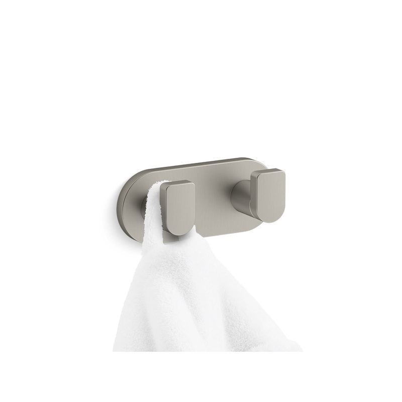 KOHLER K-73146-BN Composed Double Robe Hook In Vibrant Brushed Nickel