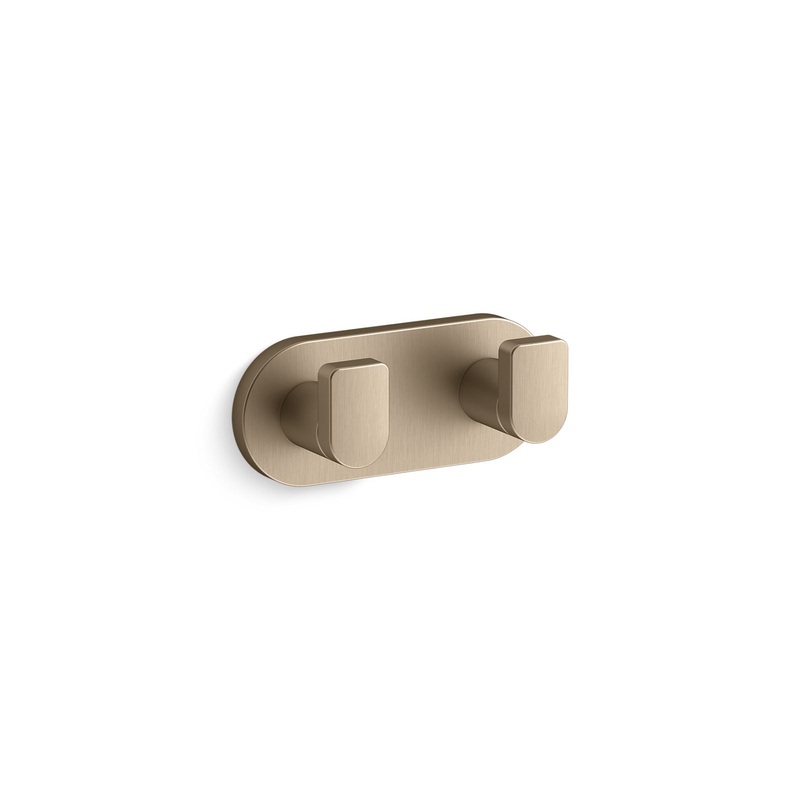 KOHLER K-73146-BV Composed Double Robe Hook In Vibrant Brushed Bronze