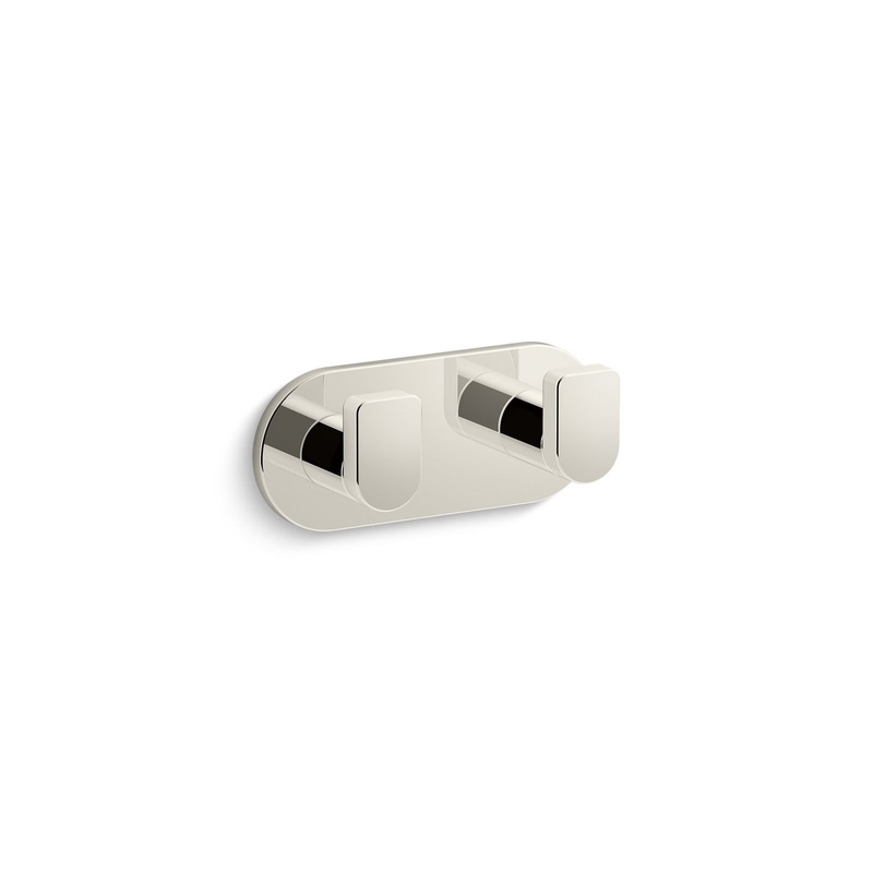 KOHLER K-73146-SN Composed Double Robe Hook In Vibrant Polished Nickel