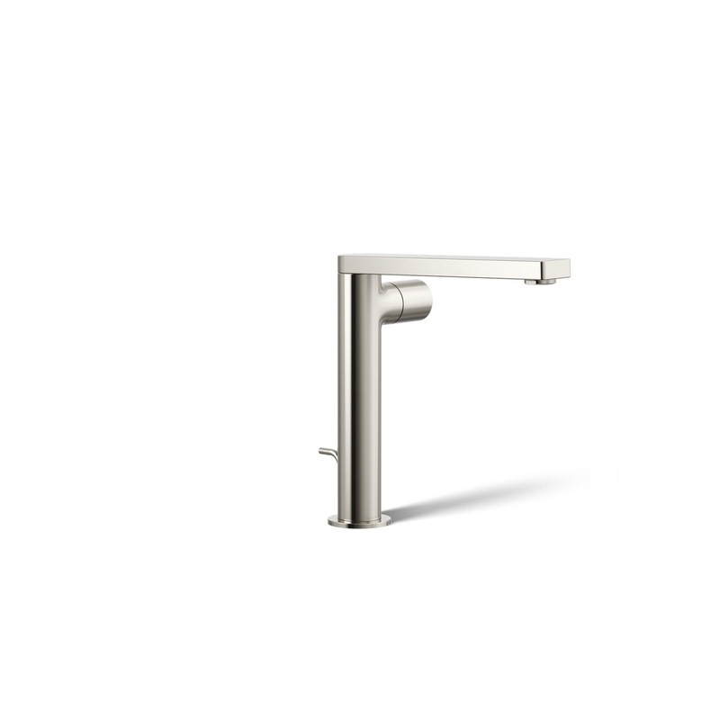 KOHLER K-73159-7-SN Composed Tall Single-Handle Bathroom Sink Faucet With Cylindrical Handle, 1.2 Gpm In Vibrant Polished Nickel