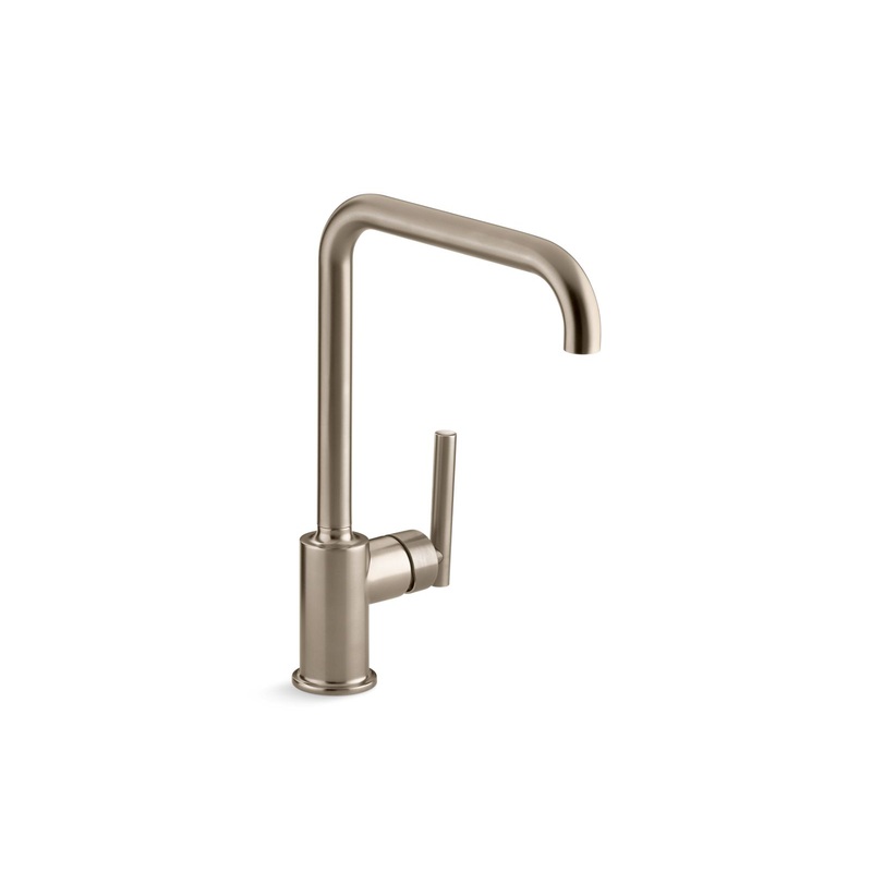 KOHLER K-7507-BV Purist Single-Handle Kitchen Sink Faucet In Vibrant Brushed Bronze