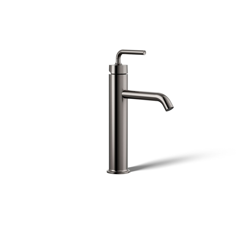 KOHLER K-14404-4A-TT Purist Tall Single-Handle Bathroom Sink Faucet With Lever Handle, 1.2 Gpm In Vibrant Titanium