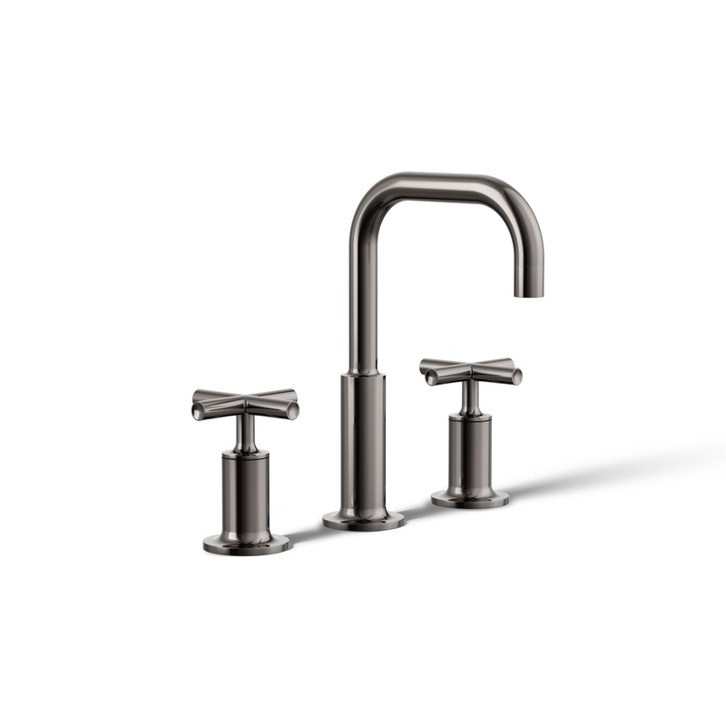 KOHLER K-14406-3-TT Purist Widespread Bathroom Sink Faucet With Cross Handles, 1.2 Gpm In Vibrant Titanium