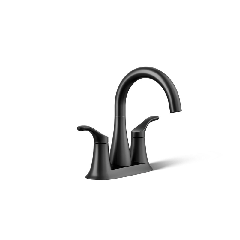 KOHLER K-27388-4-BL Simplice Centerset Bathroom Sink Faucet, 1.2 Gpm In Matte Black