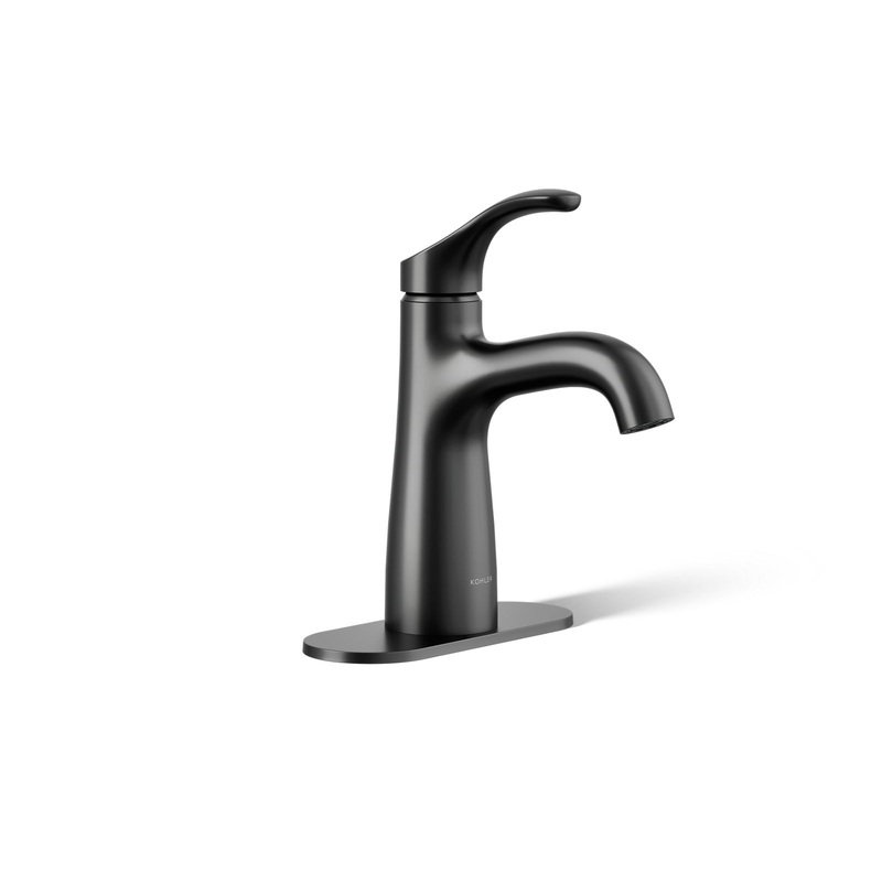 KOHLER K-27389-4-BL Simplice Single-Handle Bathroom Sink Faucet, 1.2 Gpm In Matte Black