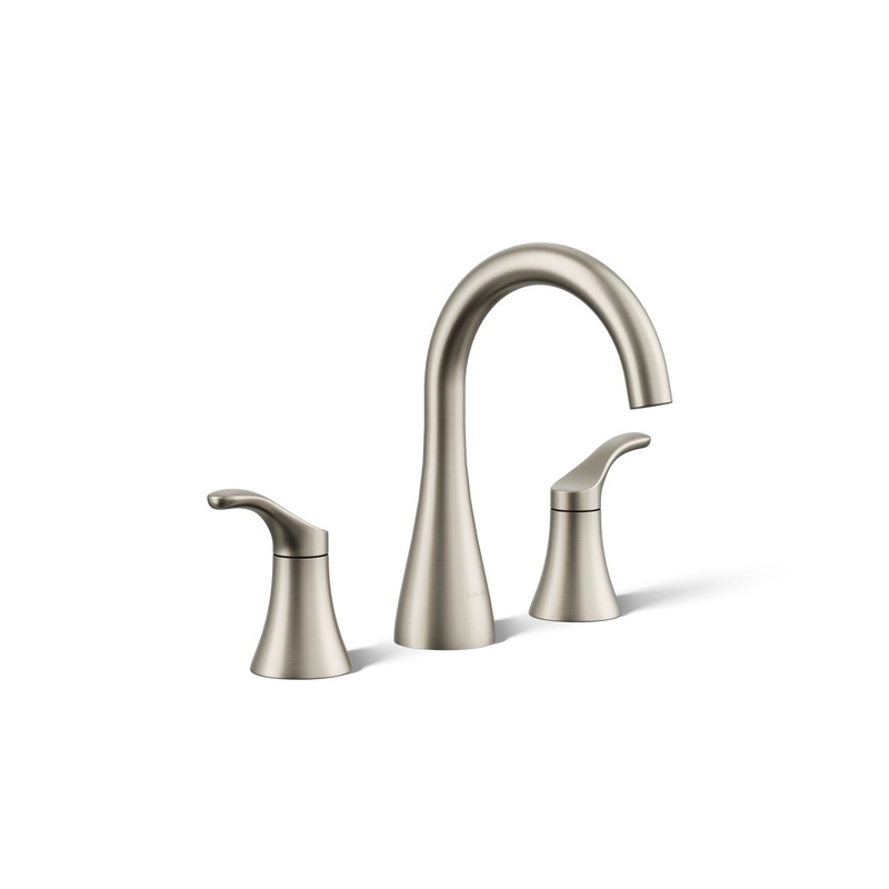 KOHLER K-27390-4-BN Simplice Widespread Bathroom Sink Faucet, 1.2 Gpm In Vibrant Brushed Nickel