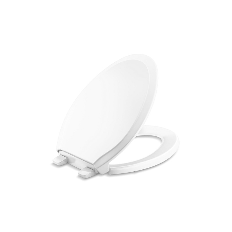 KOHLER K-4734-RL-0 Rutledge Readylatch Quiet-Close Elongated Toilet Seat In White