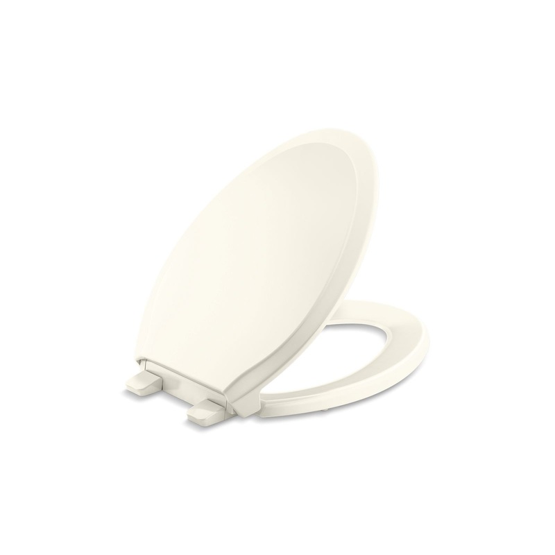 KOHLER K-4734-RL-96 Rutledge Readylatch Quiet-Close Elongated Toilet Seat In Biscuit