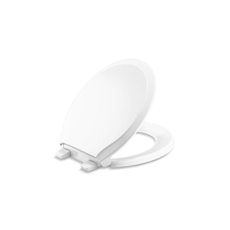 KOHLER K-78052-RL-0 Rutledge Readylatch Quiet-Close Round-Front Toilet Seat In White