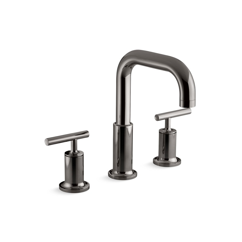 KOHLER K-T14428-4-TT Purist Deck-Mount Bath Faucet Trim With Lever Handles In Vibrant Titanium