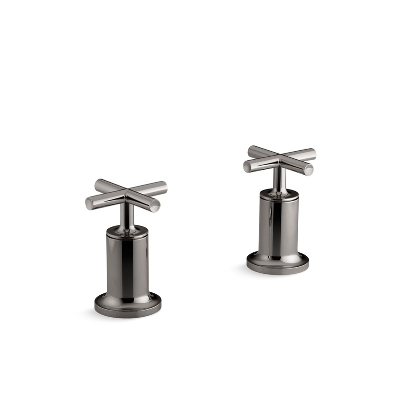 KOHLER K-T14429-3-TT Purist Deck- Or Wall-Mount Bath Faucet Handle Trim With Cross Design In Vibrant Titanium