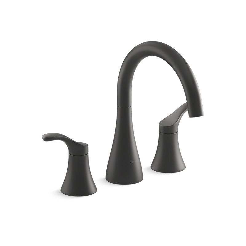 KOHLER K-T26426-4-BL Simplice Deck-Mount Bath Faucet Trim In Matte Black