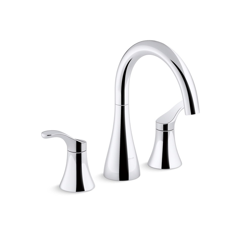 KOHLER K-T26426-4-CP Simplice Deck-Mount Bath Faucet Trim In Polished Chrome