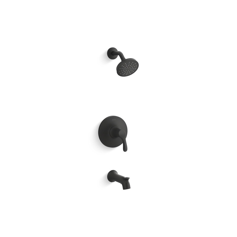 KOHLER K-TS27391-4G-BL Simplice Rite-Temp Bath And Shower Trim Kit, 1.75 Gpm In Matte Black