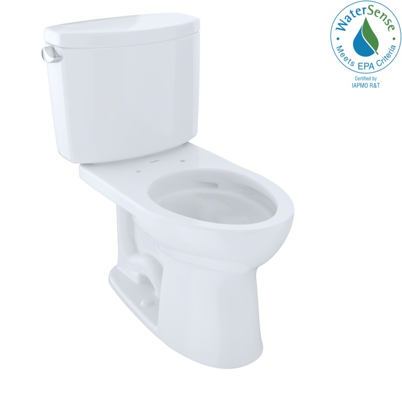 TOTO CST454CEFG#01 Drake II Two-Piece Elongated 1.28 GPF Universal Height Toilet with CEFIONTECT , Cotton White