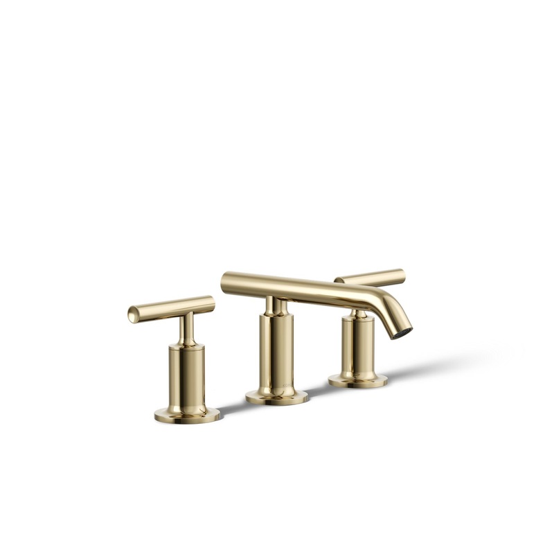 KOHLER K-14410-4-AF Purist Widespread Bathroom Sink Faucet With Lever Handles, 1.2 Gpm In Vibrant French Gold