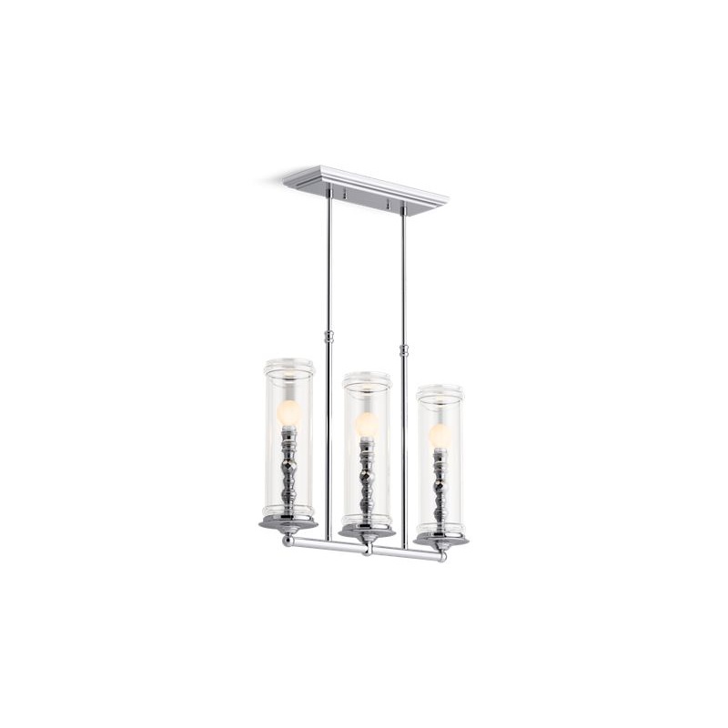KOHLER K-23344-CH03-CPL Damask Three-light linear chandelier