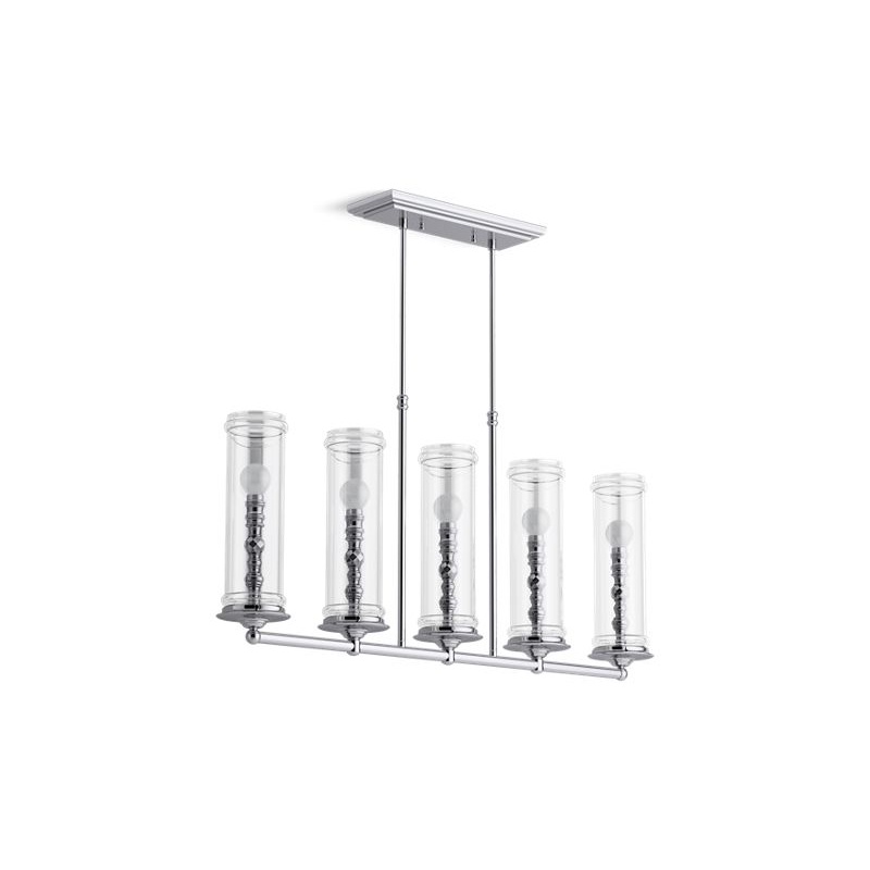 KOHLER K-23346-CH05-CPL Damask Five-light linear chandelier