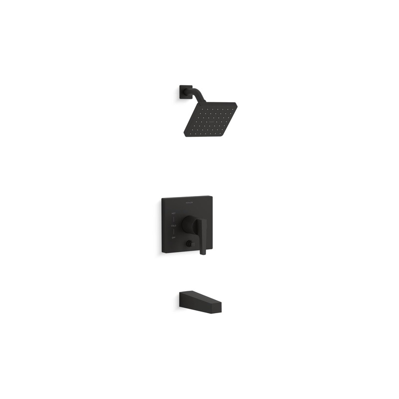 KOHLER K-T99763-4-BL Honesty Rite-Temp Bath And Shower Trim Kit With Push-Button Diverter, 2.5 Gpm In Matte Black