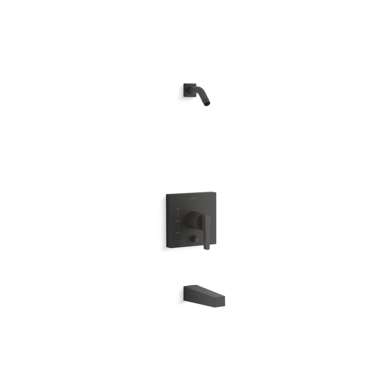 KOHLER K-T99763-4L-BL Honesty Rite-Temp Bath And Shower Trim Kit With Push-Button Diverter, Without Showerhead In Matte Black