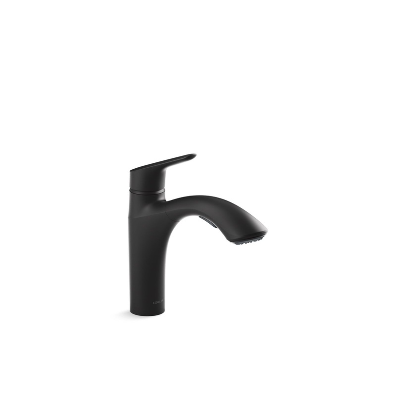 KOHLER K-30468-BL Rival Pull-Out Kitchen Sink Faucet With Two-Function Sprayhead In Matte Black