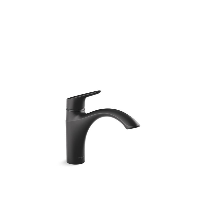 KOHLER K-30470-BL Rival Single-Handle Kitchen Sink Faucet In Matte Black