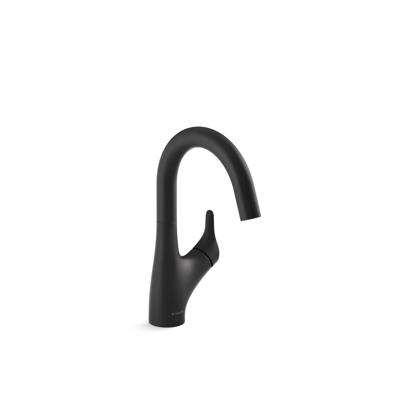 KOHLER K-30472-BL Rival Single-Handle Bar Sink Faucet In Matte Black