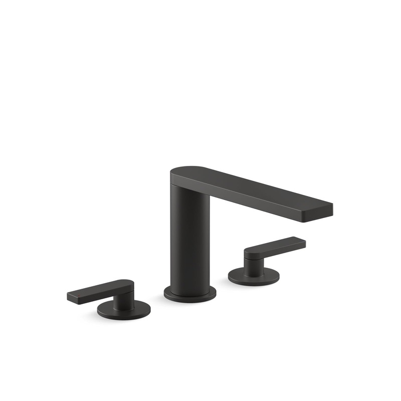 KOHLER K-73081-4-BL Composed Deck-Mount Bath Faucet With Lever Handles In Matte Black