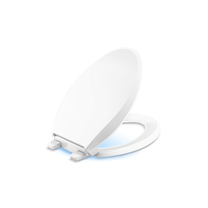 KOHLER K-75796-RL-0 Cachet Nightlight Readylatch Quiet-Close Elongated Toilet Seat In White