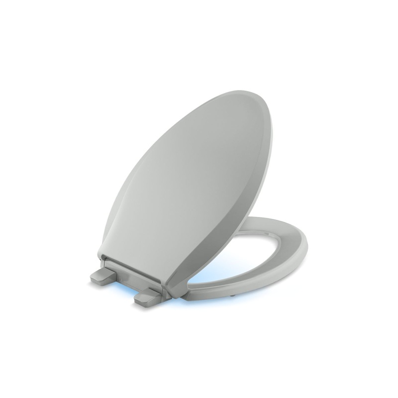 KOHLER K-75796-RL-95 Cachet Nightlight Readylatch Quiet-Close Elongated Toilet Seat In Ice Grey