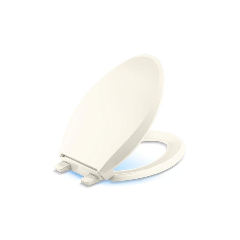 KOHLER K-75796-RL-96 Cachet Nightlight Readylatch Quiet-Close Elongated Toilet Seat In Biscuit