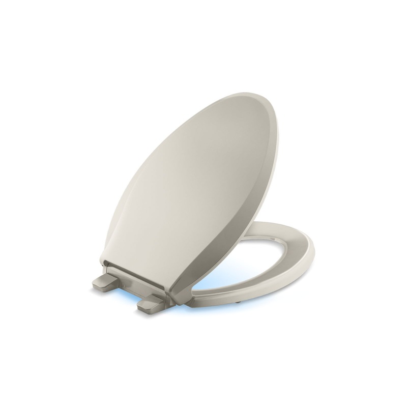 KOHLER K-75796-RL-G9 Cachet Nightlight Readylatch Quiet-Close Elongated Toilet Seat In Sandbar