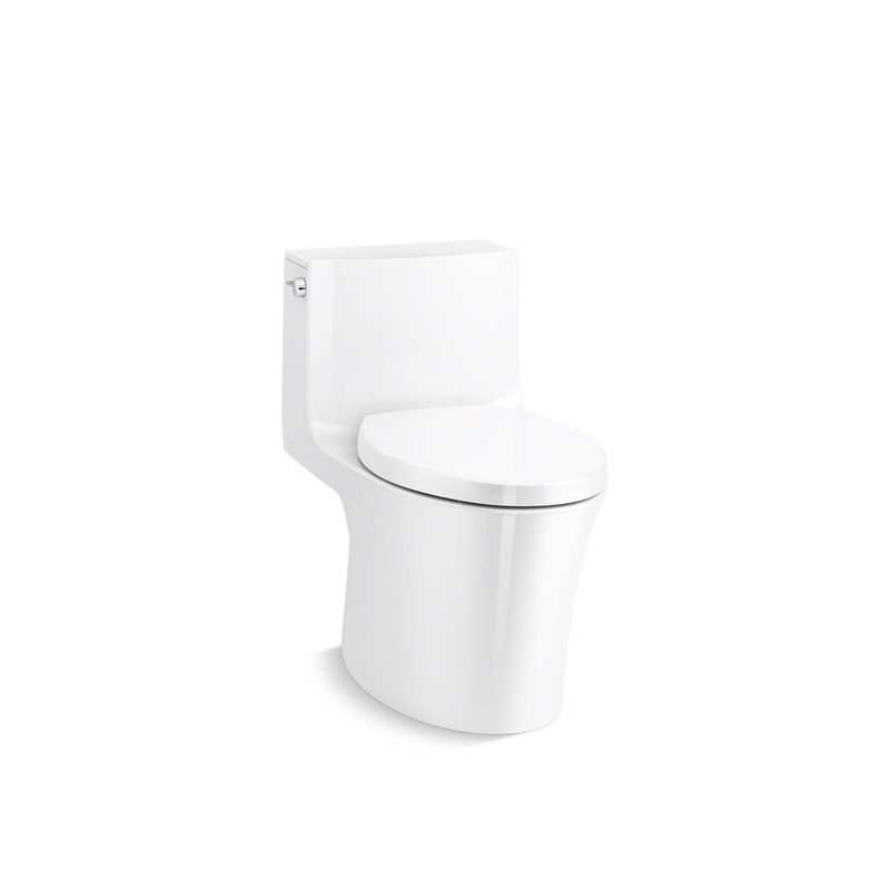 KOHLER K-1381-0 Veil One-Piece Elongated Toilet With Skirted Trapway, Dual-Flush In White