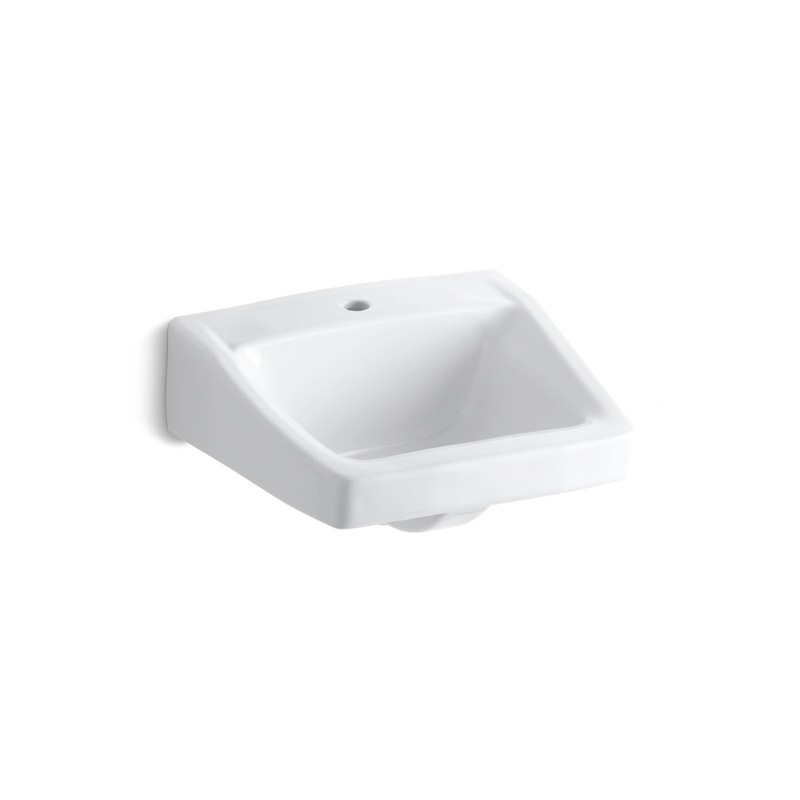 KOHLER K-1722-0 Chesapeake 19-1/4" X 17-1/4" Wall-Mount/Concealed Arm Carrier Bathroom Sink With Single Faucet Hole In White