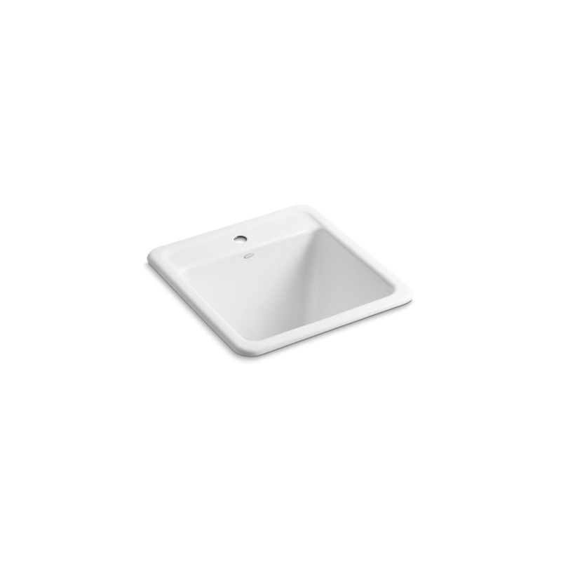 KOHLER K-19022-1-0 Park Falls 21" Top-/Undermount Single-Bowl Utility Sink In White