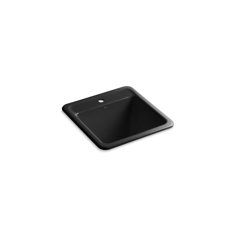KOHLER K-19022-1-7 Park Falls 21" Top-/Undermount Single-Bowl Utility Sink In Black Black