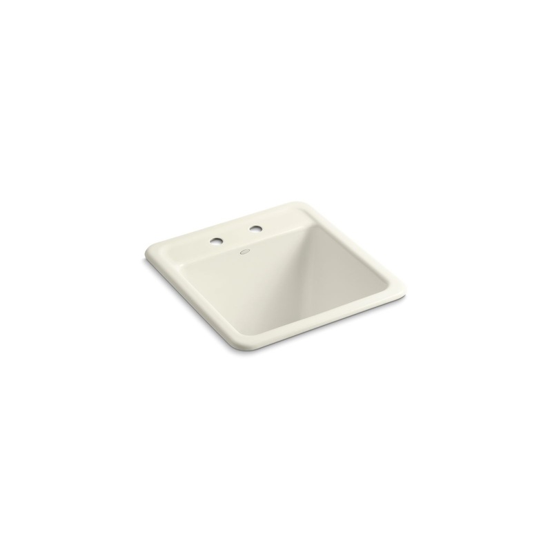 KOHLER K-19022-2-96 Park Falls 21" Top-/Undermount Single-Bowl Utility Sink In Biscuit