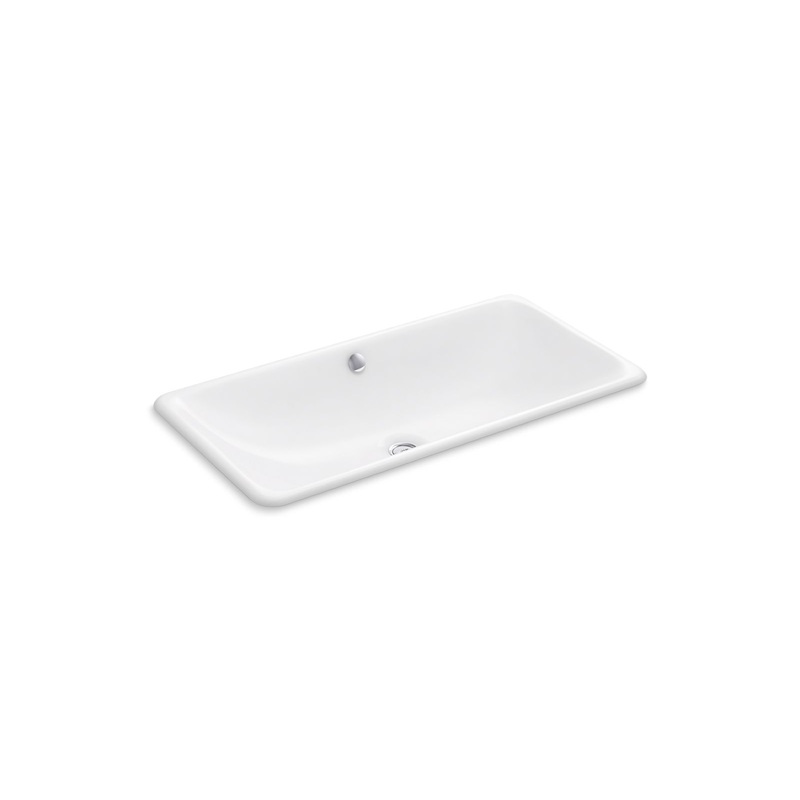 KOHLER K-20212-0 Iron Plains 30" Rectangular Drop-In/Undermount Bathroom Sink In White