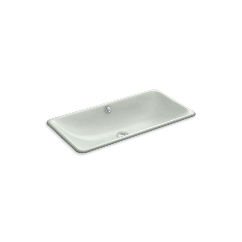 KOHLER K-20212-FF Iron Plains 30" Rectangular Drop-In/Undermount Bathroom Sink In Sea Salt